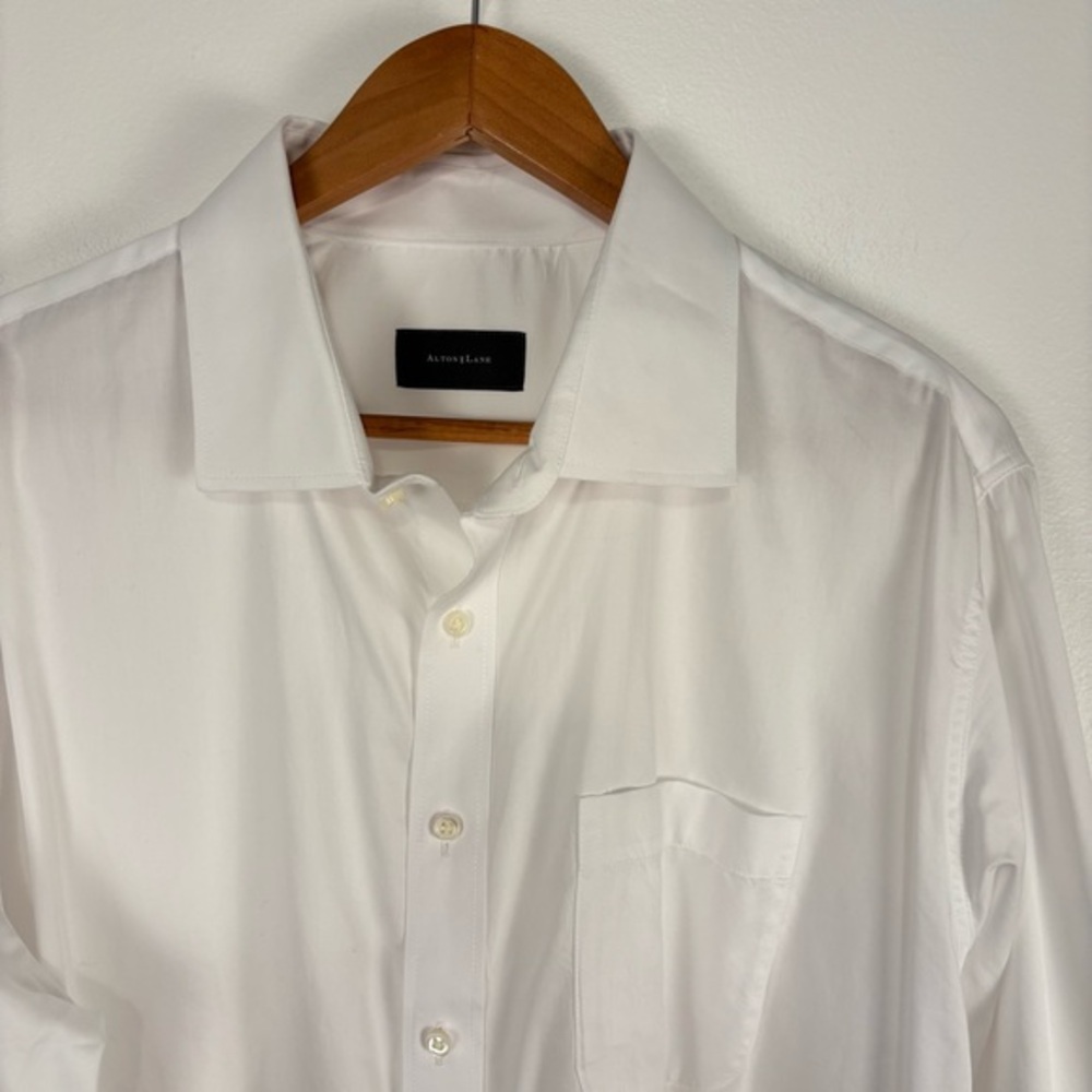 Alton Lane Custom Tailored Fit White Dress Shirt Classic Button Up Cotton  2XL